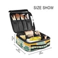 thumbnail image 3 of FORMRS Travel Makeup Bag Large Capacity Train Case Cosmetic Organizer with Adjustable Dividers, Beige Clover Pattern, 3 of 8