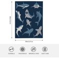 thumbnail image 2 of Blue Cartoon Shark Print Flannel Fleece Bed Blanket Throw Blanket Lightweight Cozy Plush Blanket for Bedroom Living Rooms Sofa Couch 50"x60", 2 of 6