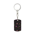 thumbnail image 2 of Uemuo Heart and Stars Pattern Rectangular Metal Keychain - Durable, Stylish, and Personalized Key Ring for Men and Women,Engraved Keychain,Gift Slim Sturdy Keychain, 2 of 7