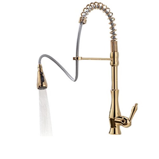 Lovedima Modern Gooseneck Spring Pull Down Kitchen Faucet ...