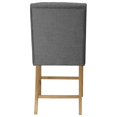 thumbnail image 3 of Ensemble de Salle à Manger en Bois Rustique 7pc avec Chaises en Tissu de Lin Gris et Table Extensible, 3 of 6