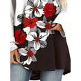 thumbnail image 4 of FASHIONWT Women's Colorful Printed Long Sleeve Round Neck Tops Loose Casual Flowvy T-Shirt, 4 of 4
