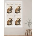 thumbnail image 2 of Window Privacy Film Happy Groundhog Day Stained Glass Window Film Decorative Sun Block Window Cover Spring Seasonal Holiday Brown Animal Window Clings Static Adhesive Sticker for Bathroom 17.7"x78.7", 2 of 7