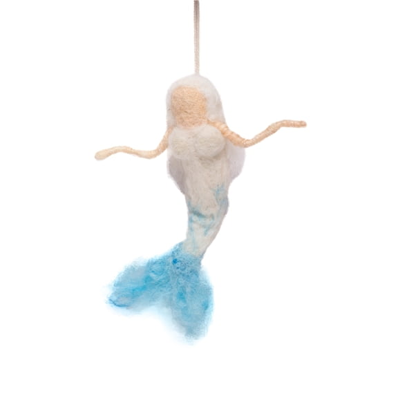De Kulture Works Wool Mermaid Eco Friendly Needle Felted Christmas Xmas Tree Decoration Ornament