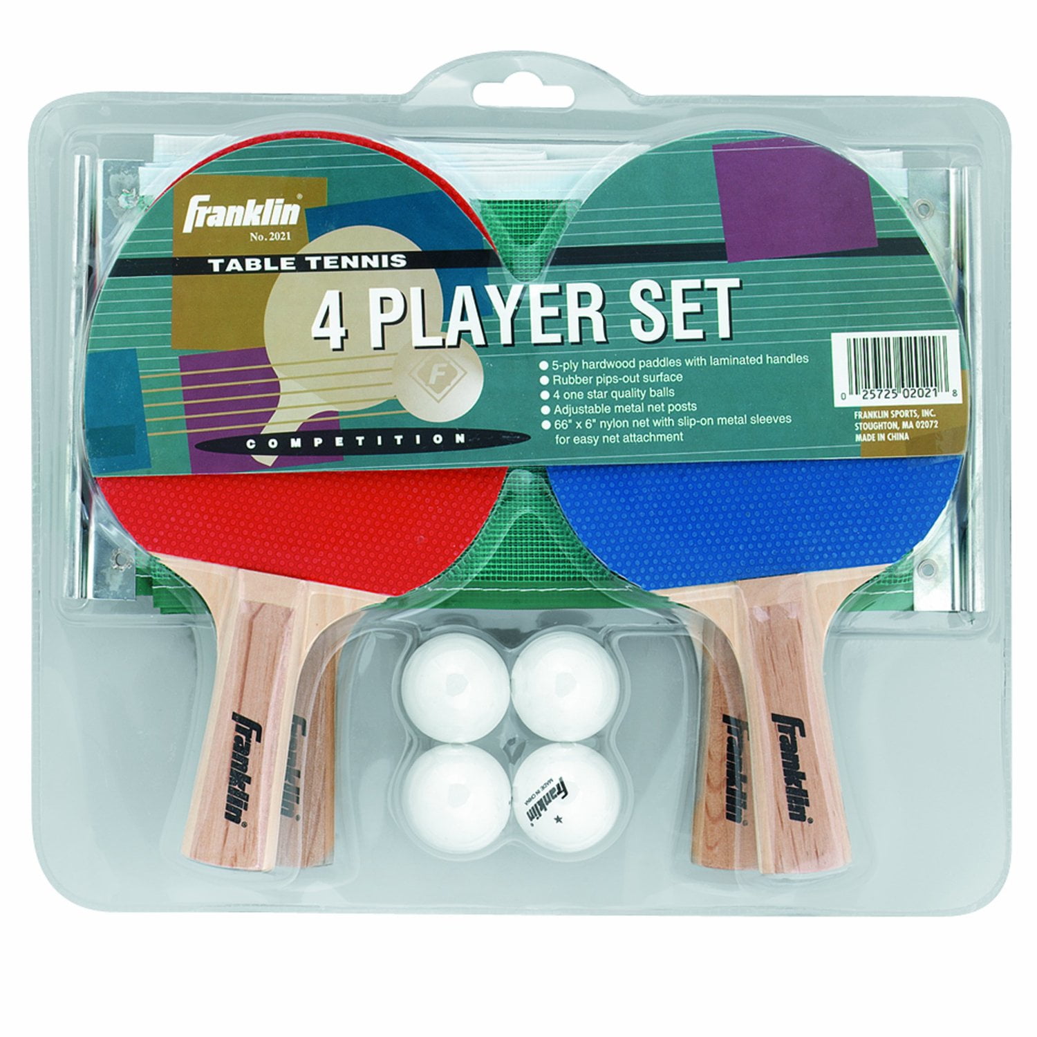 Franklin Sports 4Player Table Tennis Paddle Set