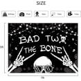 thumbnail image 4 of Skeleton 2nd Birthday Backdrop for Bad Two the Bone Black White Skull Two Years Old Bday Rock and Roll Boy Cool Photography Background Decorations Photo Booth Studio Prop, 4 of 5