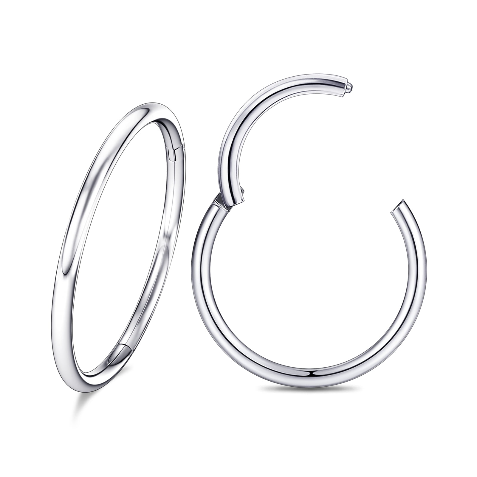 2pcs 18G Surgical Steel CZ Captive Bead Ring Nose ring Earrings Labret Septum 