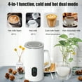 thumbnail image 4 of 4-in-1 Electric Milk Frother & Heater, 400W 580ml 304 Stainless Steel, 4 Gears for Hot/Cold Foam & Chocolate Milk, 110V US Plug, 2300rpm Motor, ±2°C Temp Precision, 160ml Foaming/350ml Heating, 4 of 7