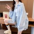 thumbnail image 5 of Women's Fashionable Jacket Lightweight Wavy Pattern Jacquard Casual Long Sleeve Cardigan Collar Coat For Summer Uv Shirts for Women Uv Shirts for Women, 5 of 6