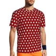 thumbnail image 3 of White Polka Dot Running T-Shirt Dark Red Trending T-Shirts Man Aesthetic Tee Shirt Summer, 3 of 5