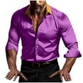 thumbnail image 3 of Aofany Mens Dress Shirts Long Sleeve Slim Fit Stretch Shirt Wrinkle-Free Formal Shirt Business Casual Button Down Shirts Regular Solid Shirt, 3 of 5