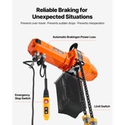 VEVOR 2200 lbs Electric Chain Hoist, 20 ft Lifting Height, 120V Single Phase Overhead Crane with 15 ft Wired Remote Control, G100 Chain Electric Lift Hoist for Factories, Warehouses, Garages
