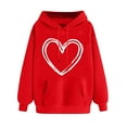 thumbnail image 2 of SOOMLON Valentines Day Hoodies Women Lover Valentines Gift Plus Size Loose Long Sleeve Scoop Neck Sweatshirts Tops Cute Heart Print Pullovers Shirts Trendy Holiday Clothes 2025 Red M, 2 of 5