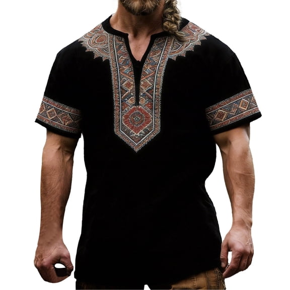 CONZONE Men's Tshirts Short Sleeve T-Shirts for Men Casual Viking Mythology Graphic Crew Neck Lightweight Tees Cozy Summer Tops