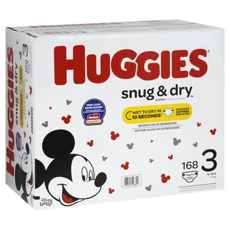 Huggies Little Snugglers Baby Diapers, 168 Ct, Size 1 (8-14 lbs)