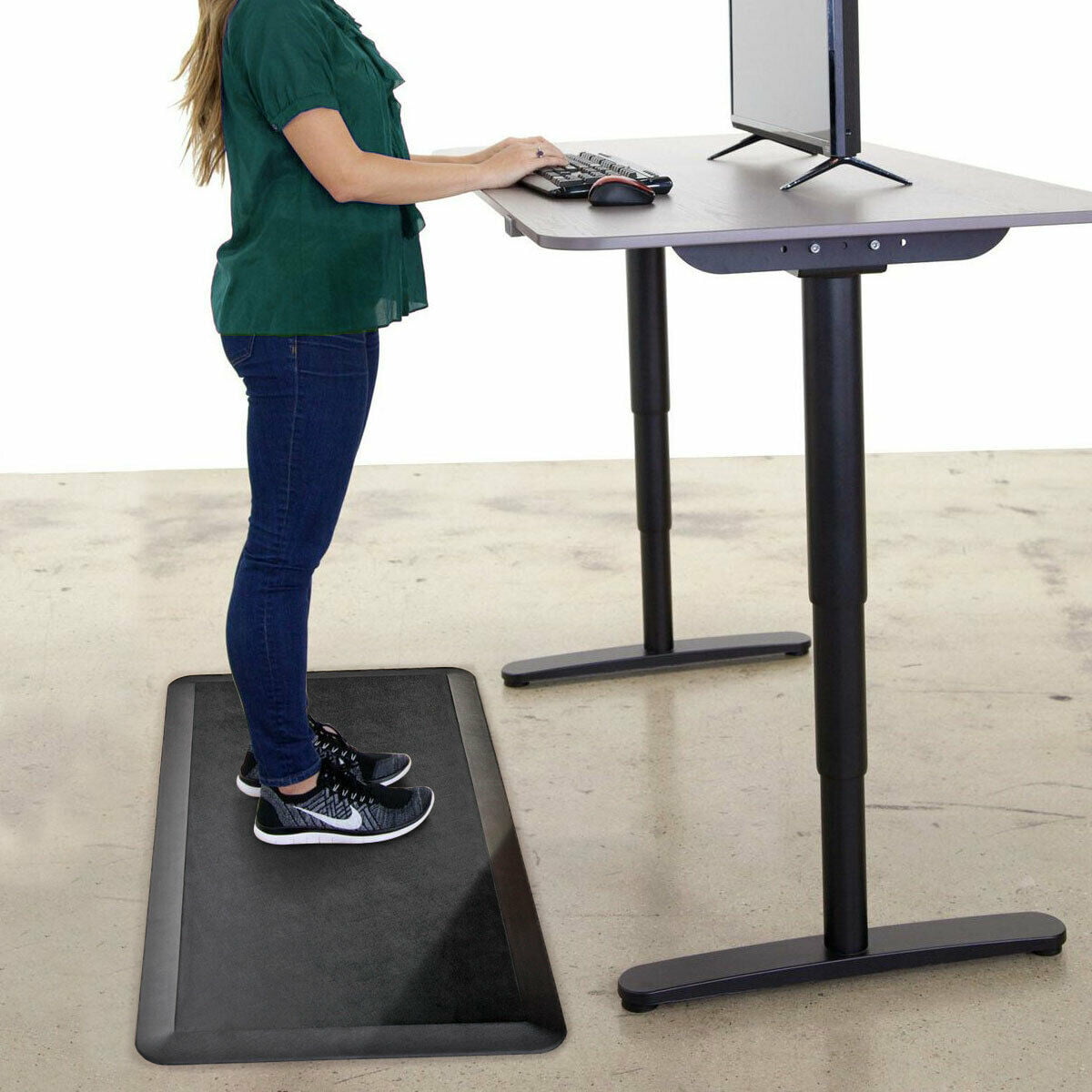 Black Anti-Fatigue Standing Desk Office Mat 32 x 20 x  : BD