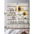thumbnail image 3 of Farmhouses Sunflowers Sheer Curtains for Living Room Bedroom, You Are My Sunshine Beige Wood Grain Light Filtering Sheer Curtains, Rod Pocket Voile Window Drapes, 2 Panels Set 52"x 108", 3 of 7