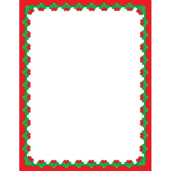 SHAPES ETC. Designer Paper - Christmas Holly (50 Sheet Package)