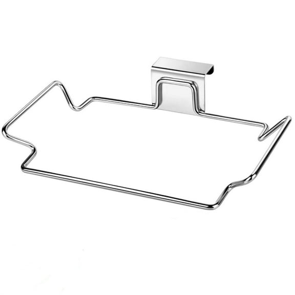 LQQBOX Over-The-Cabinet Plastic Bag Storage and Grocery Bag Holder, Kitchen Storage - Silver