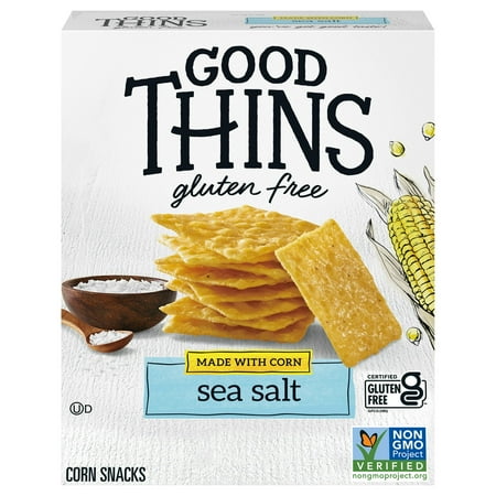 Pack of 2 Good Thins Sea Salt Corn Snacks Gluten Free Crackers, 3.5 oz