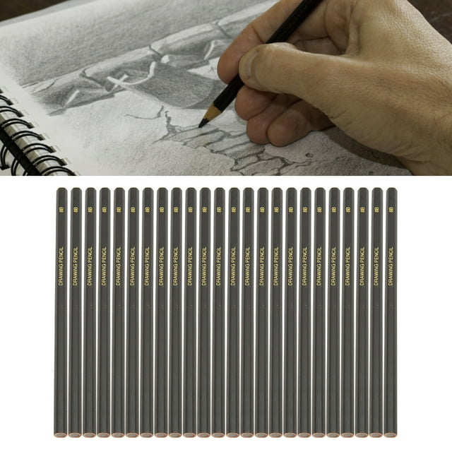 24 Pcs Crayons Graphite, Crayons de Dessin Multi-Usages Ensemble de Crayons pour Artiste pour Dessin Croquis Ombrage Dessin