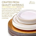 thumbnail image 6 of Wedding Disposable Dinnerware Set | 20 Chargers, 20 Dinner Plates and 20 Salad Plates | Golden Glare Collection (Ivory/Gold), 6 of 7