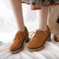 thumbnail image 4 of Women's Middle Heels Heel Shoes Breathable Casual Walking Comfort Lace Up Mid Heel Dress for Daily Leisure and, 4 of 6