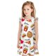 thumbnail image 1 of Balery Fast Food Camisón de princesa para niñas, pijama de algodón con mangas abullonadas, suave y bonito.-Small, 1 of 6