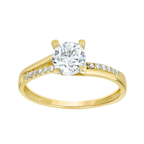 10kt 10k Two-tone Gold Womens Cubic-Zirconia Fashion Ring