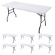 thumbnail image 1 of Mantel Enjoyidea, mesa rectangular ajustable de 6 pies, paquete de 6, blanco, 1 of 9