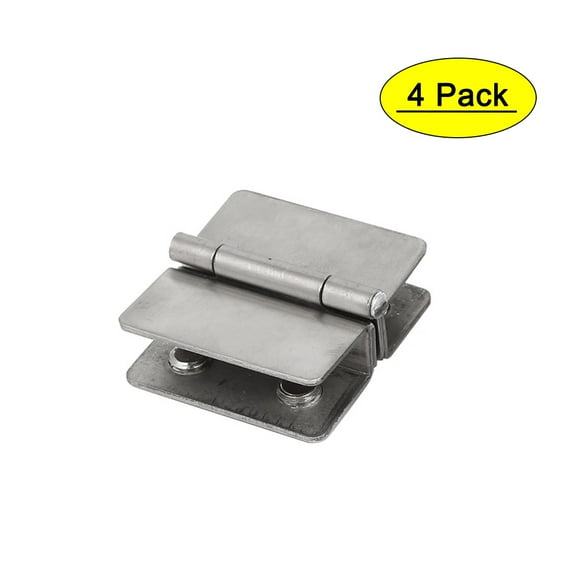 5-6mm Thickness Adjustable Glass Door Double Clip Clamp Hinges 4Pcs