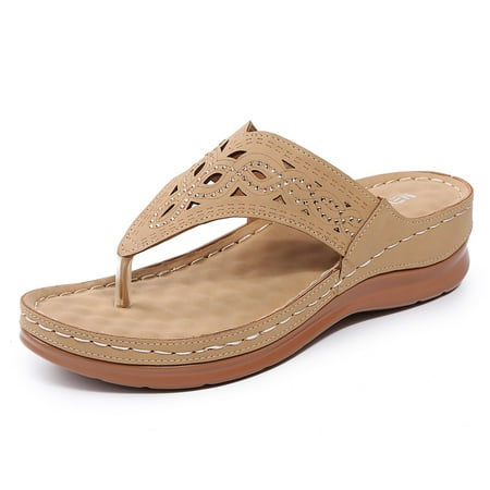 

Casual Wedge Sandals for Women Comfortable Hollow Clip Toe Summer Beach Sandals Fashion Ladies Bohemia Platform Dress Shoes