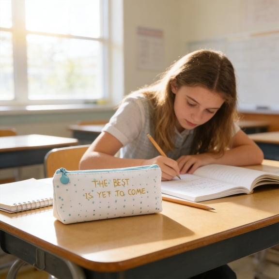 Kbndieu Pencil Case, Big Capacity Zipper Pencil Pouch, Pencil Bag Box Pen Case for Classroom Office Stationery Organizer