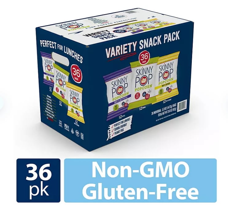 SkinnyPop  Popcorn, individual Bags, Variety Snack Pack Popcorn, 0.5 oz., 36 pk.