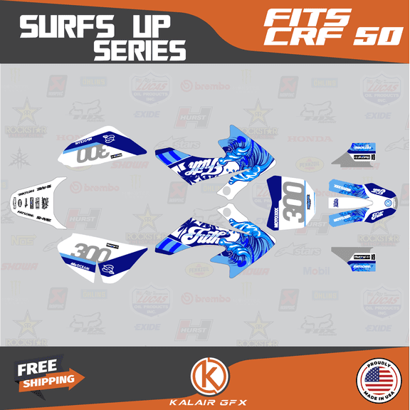 Kalair GFX Graphics Kit for Honda CRF50 (2013 ) Surfs-up Series
