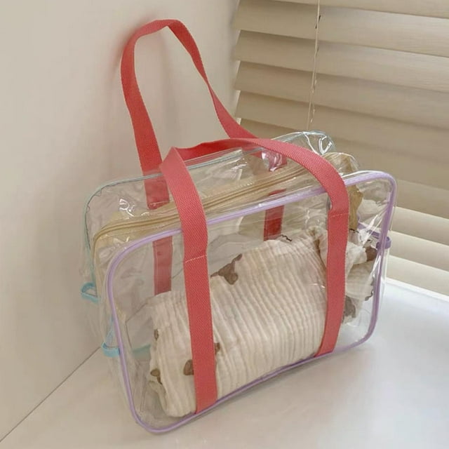 Bolsa de aseo transparente Hugo Gran capacidad con cierre de cremallera Bolsa de hombro 20cmx11cmx8cm Bolsa de asas transparente