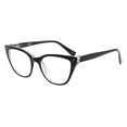 thumbnail image 2 of In Style Eyes Stylish Large Cateye Reading Glasses for Women Black +1.00, 2 of 5