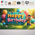 thumbnail image 6 of LUUFILx Kids Birthday Party Backdrop Banner Happy Birthday Decorations Photography Props Celebration Supplies Banner Background Fun Decor, 6 of 8