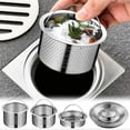 thumbnail image 1 of Filtro de fregaderos de acero inoxidable - Grado 304, colador de desagüe de cocina de 7,8" x 7,8" para lavado de verduras, lavavajillas, reutilizable con tapa, 1 of 4
