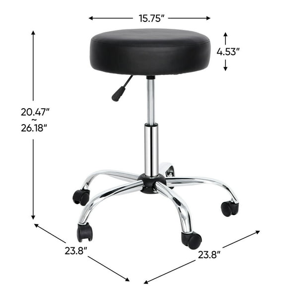 Adjustable Rolling Stool Wheels for Office Desk Home Kitchen Spa Stool Seat