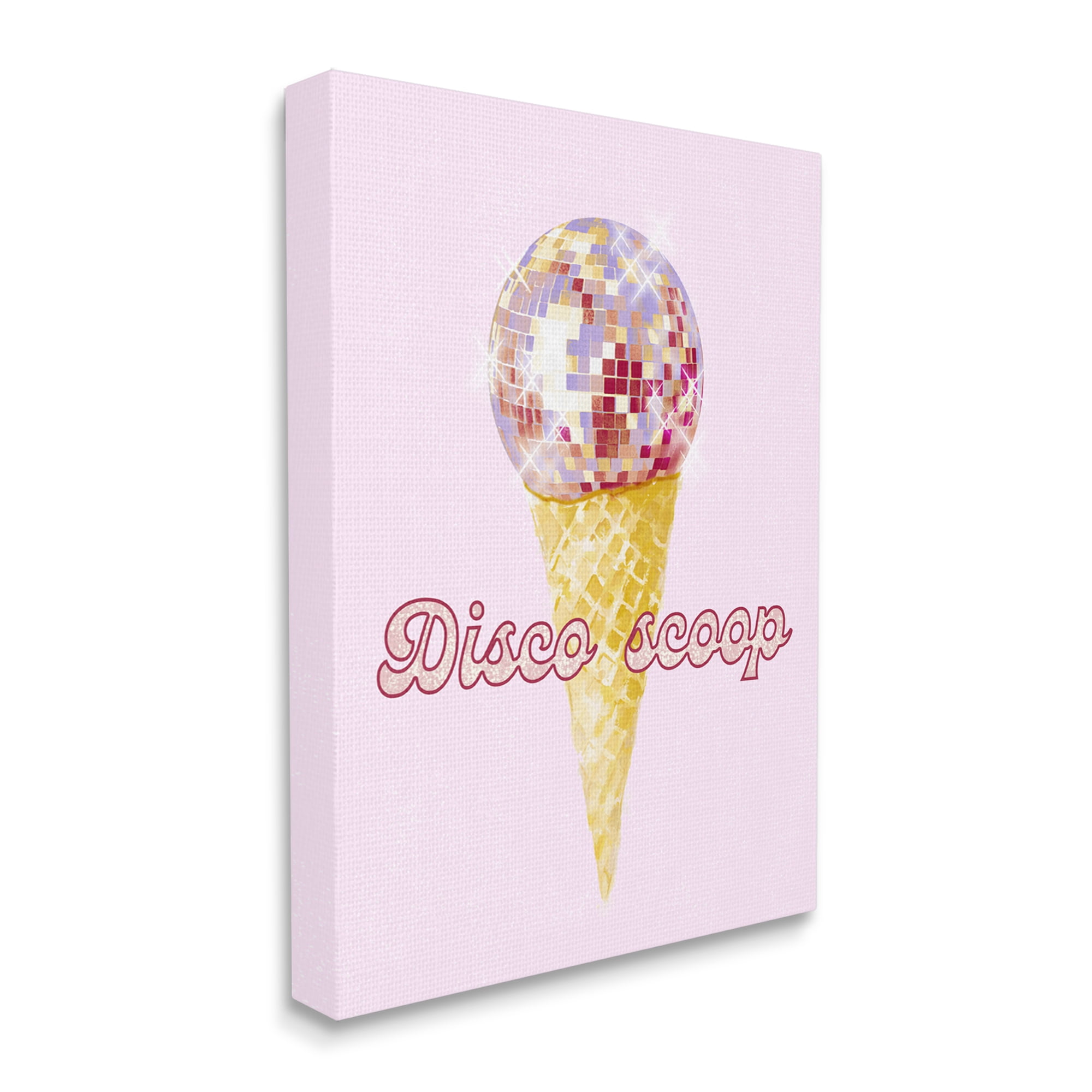 Stupell Industries Disco Scoop Ice Cream Food & Beverage Painting Gallery Wrapped Canvas Art Print Wall Art, 24 x 30