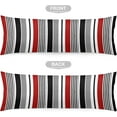 thumbnail image 5 of Abstract Stripes Body Pillow Cover Red and Black White Grey Striped Long Pillow Case with Zipper Decorative Soft Bedding Pillowcase Modern Stripe Pillow Covers for Couch,Bedroom,Home Gifts 20"x54", 5 of 6