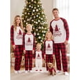 thumbnail image 4 of RUINIXCW Christmas Family Matching Pajamas Set Print Long Sleeve Tops Plaid Pants, 4 of 6