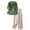Green, variant on Linen Sets for Women 2 Piece 3/4 Sleeve Button Down Polo Shirt and Causal Wide Leg Pant Sets Retro Lounge Outfits, L-3