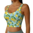 thumbnail image 2 of Fotbe Lemon (3) Pattern Womens' Sports Bra Longline Wirefree Padded with Medium Support Sports Moisture-Wicking Workou Vest,Tank Top-, 2 of 9