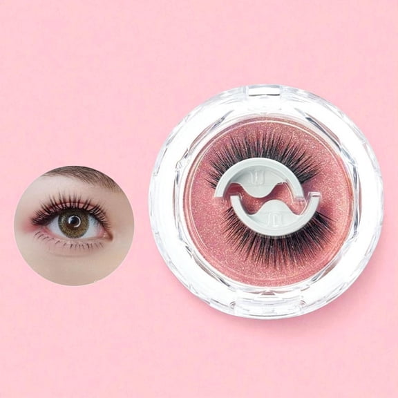 Reusable Self Adhesive False Eyelashes Glue Free Short Front Long Back Natural Look Comfortable Easy Remove Black Daily Makeup Special Occasions 1 Pair