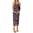 thumbnail image 1 of Vestido de maternidad INSPIRE CHIC para mujer, con malla, fruncido en los lados, tipo bodycon, tirantes de espagueti, vestido de embarazo para invitada de boda, negro con rosa, talla M, 1 of 6