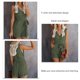 thumbnail image 4 of Pelele Corto De Verano, Sin Mangas, Cómodo, Para Mujer, Cuello En V, Tela De Poliéster, 2 Bolsillos Laterales Para Fiesta Cergrey Verde S, 4 of 6