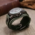thumbnail image 5 of Mens Quartz Watches Jessingshow Luxury Wristwatch 2023 Cowhide Watchband Punk Style Watch for Men Wide Genuine Leather Bracelets, 5 of 7