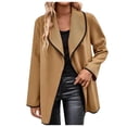 thumbnail image 2 of New trends for her GaThRRgYP Womens Jackets Lightweight,Women's Fall and Winter Straight Cardigan Button Pocket Coat Khaki S, 2 of 6